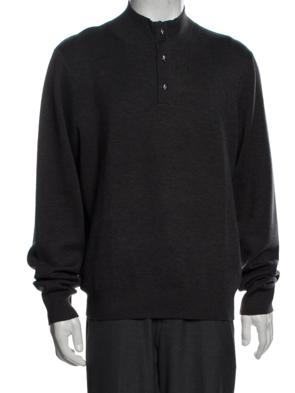 The Kooples Paris Men's Black Half-Zip Knit Pullover